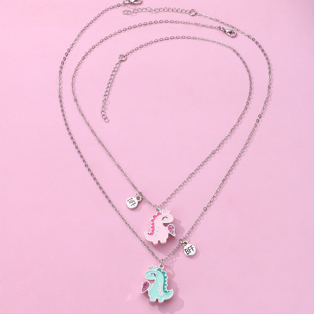 Crown Small Dinosaur Alloy Magnet Love Unisex Necklaces