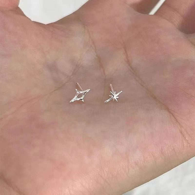 Simple High-grade Asymmetric Four Stars Design Earrings