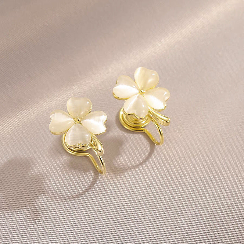 Opal Ear Clip Female Fresh Alloy Earrings