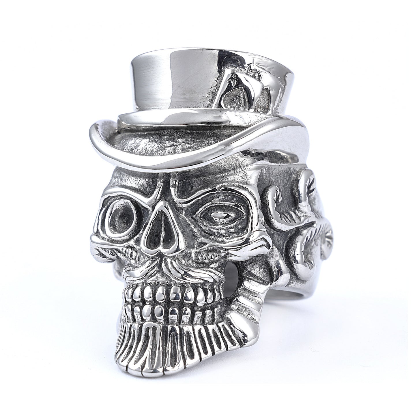 Men's Retro Punk Titanium Steel Wearing Hat Rings