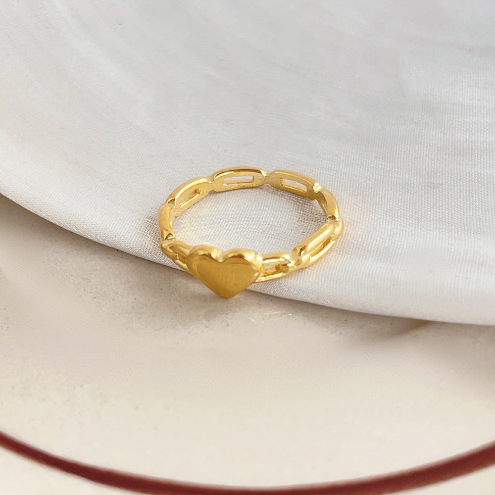 Design Hollow Gold Plated Fashion Geometric Rings