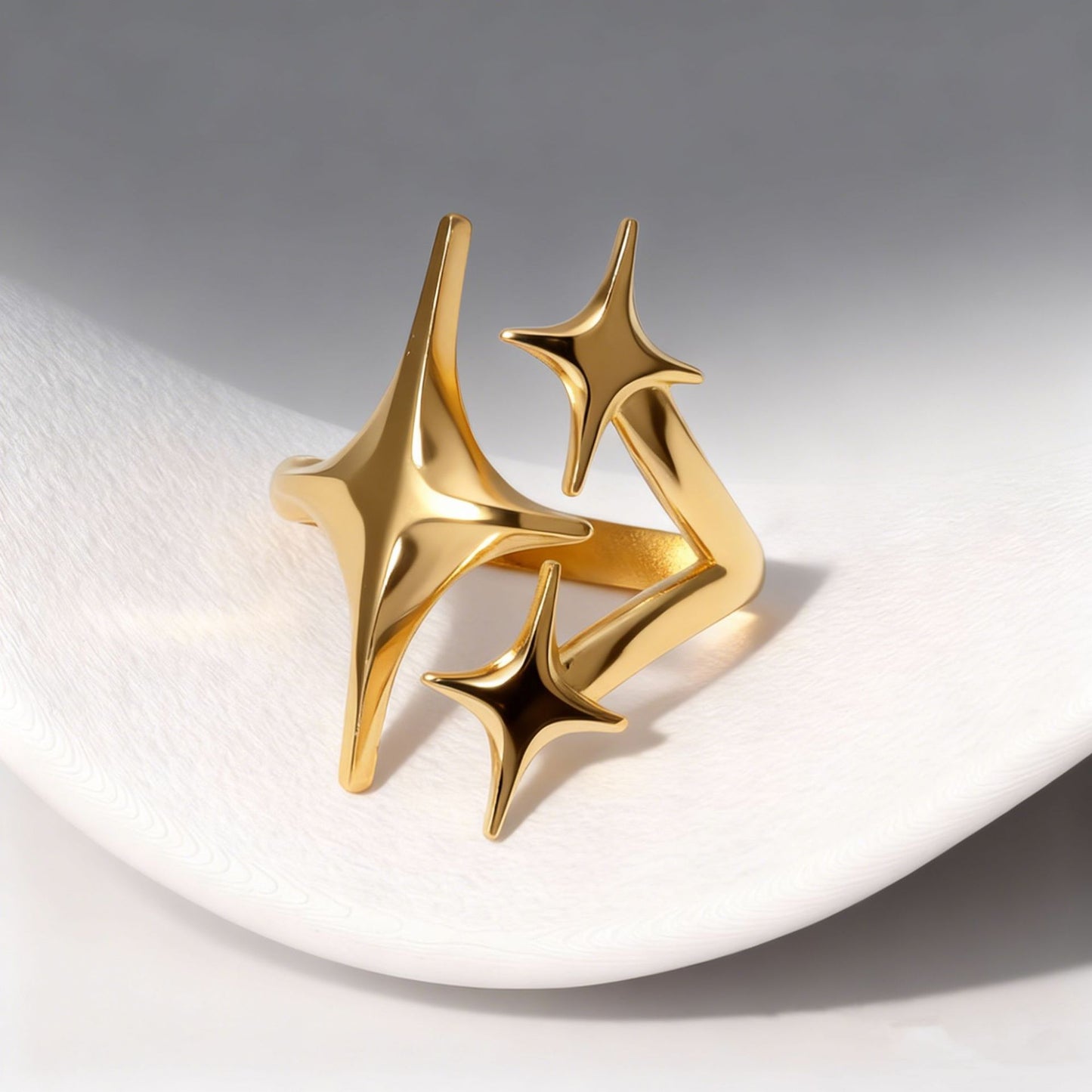 Stainless Steel Opening Adjustable Gold-plated Niche High-grade Rings