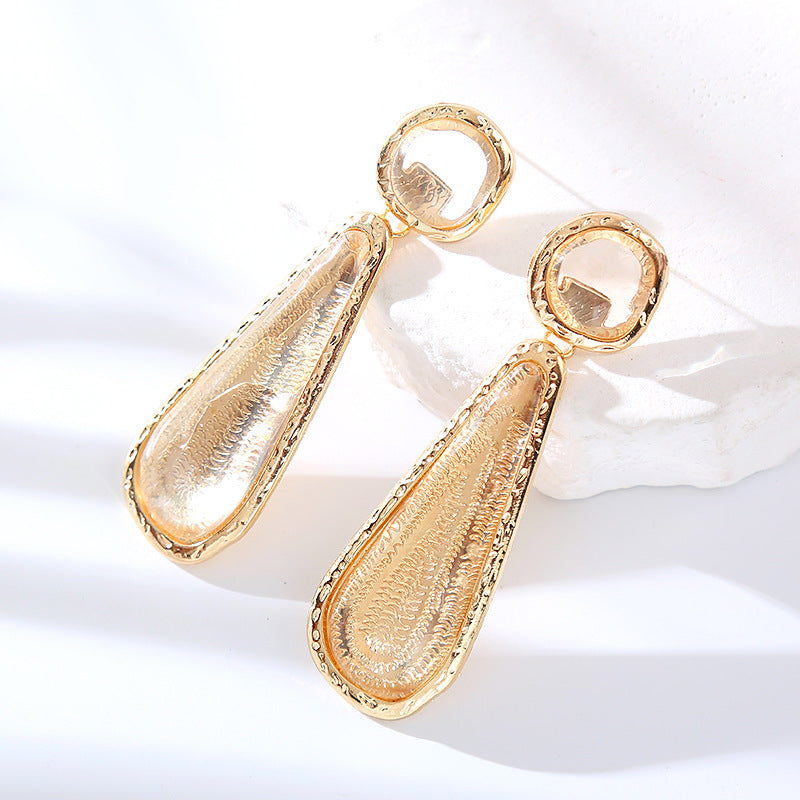 Color Drop-shaped Resin Affordable Luxury Fashion Earrings