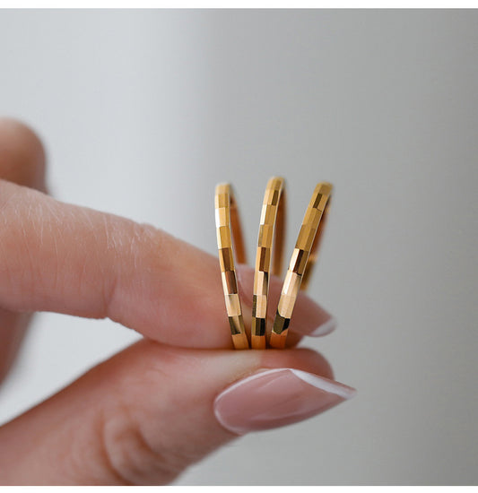 Diamond-shaped Diamond Mirror Cold Style Simple Graceful Rings