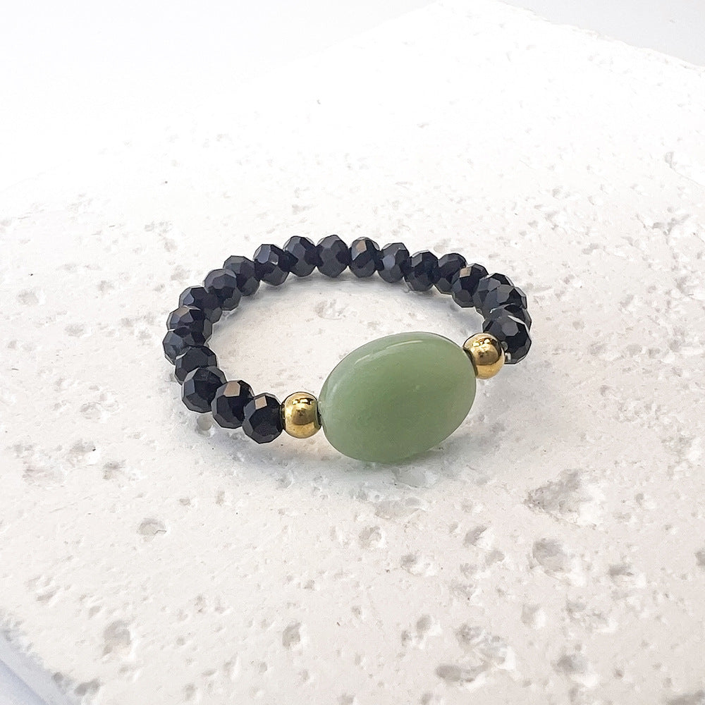 Cute Colored Glaze Luminous Glow Beaded Rings