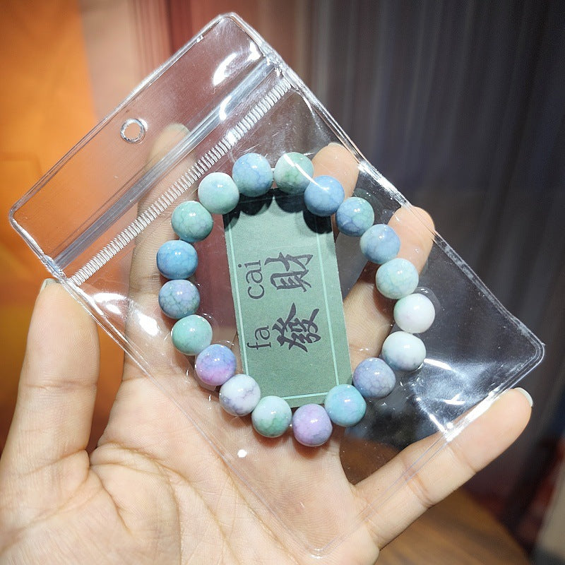 Dyed Jade Broken Two-color Ceramic Hand Toy Gift Colored Bracelets