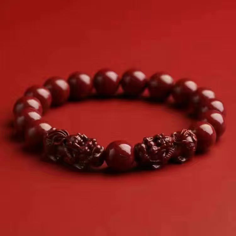 Men's Cinnabar Life Purple Gold Sand Buddha Bracelets