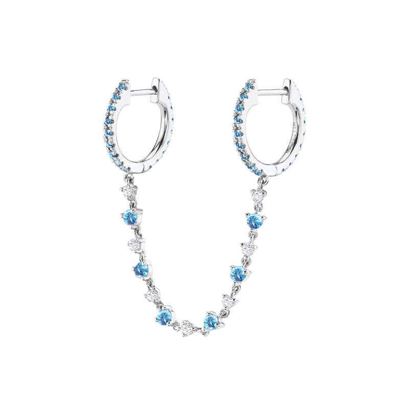 Women's Diamond Ear Chain Double Clip Fashion Trend Eardrop Earrings