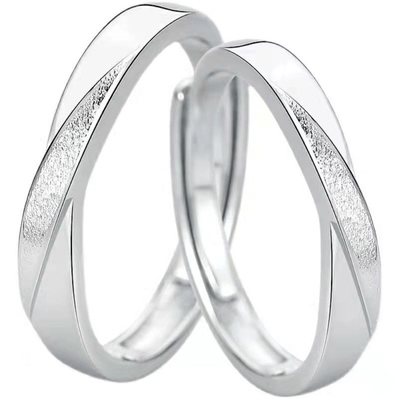 Women's & Men's Gold Couple Pair Of Creative Simple Rings
