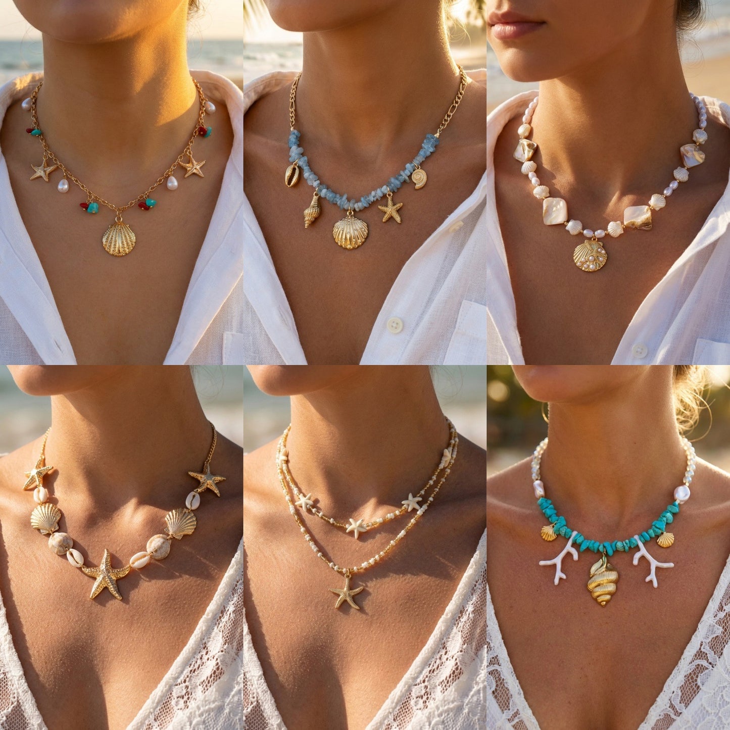 Bead Beach Marine Wild Starfish Shell Necklaces