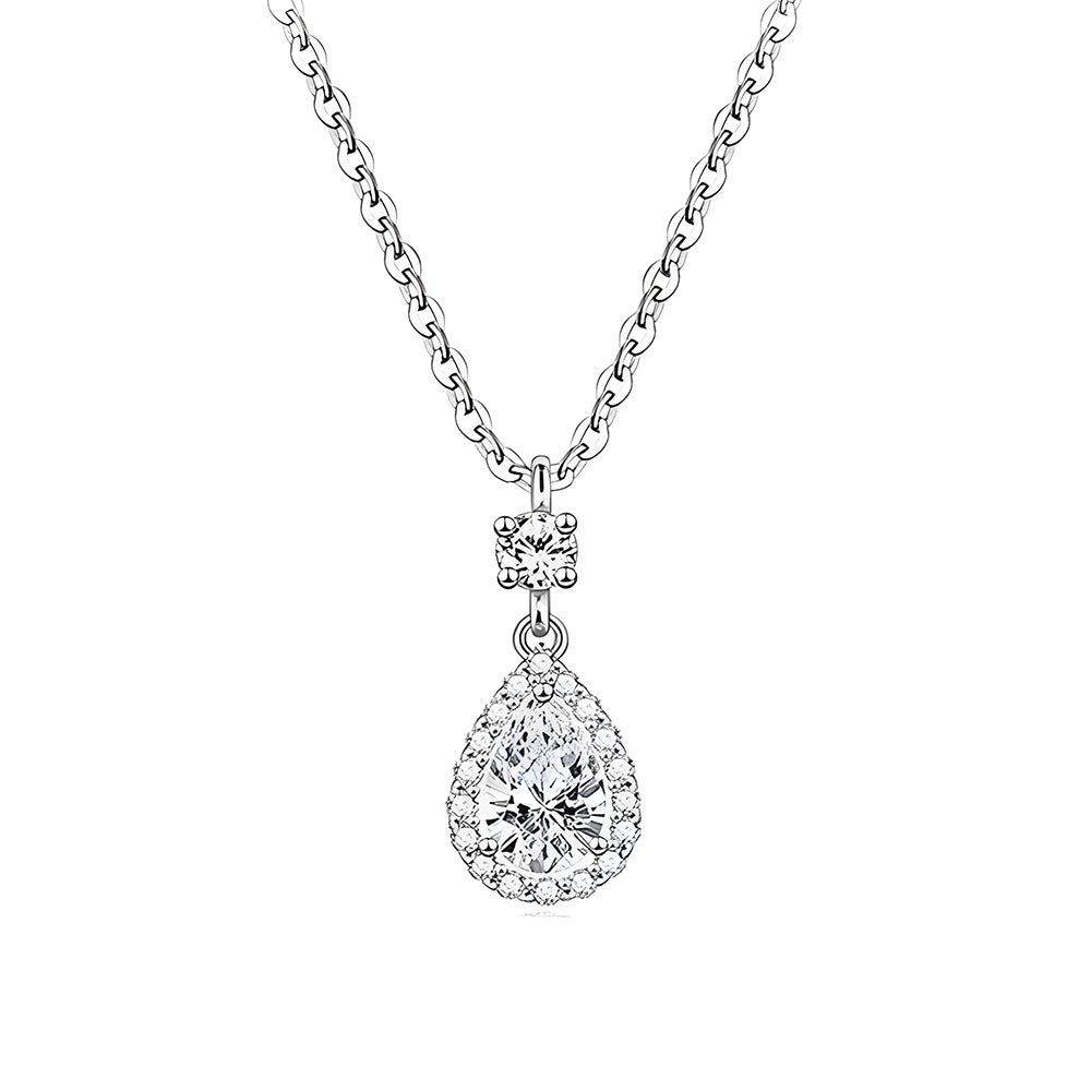 Women's Titanium Steel Water Drop Light Luxury Niche Zircon Necklaces