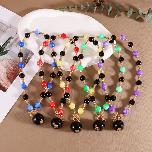 Graceful Fashionable Round Beads Imitation Pearl Necklaces