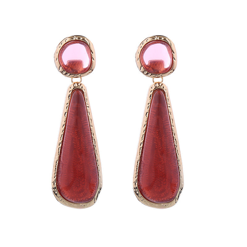 Color Drop-shaped Resin Affordable Luxury Fashion Earrings