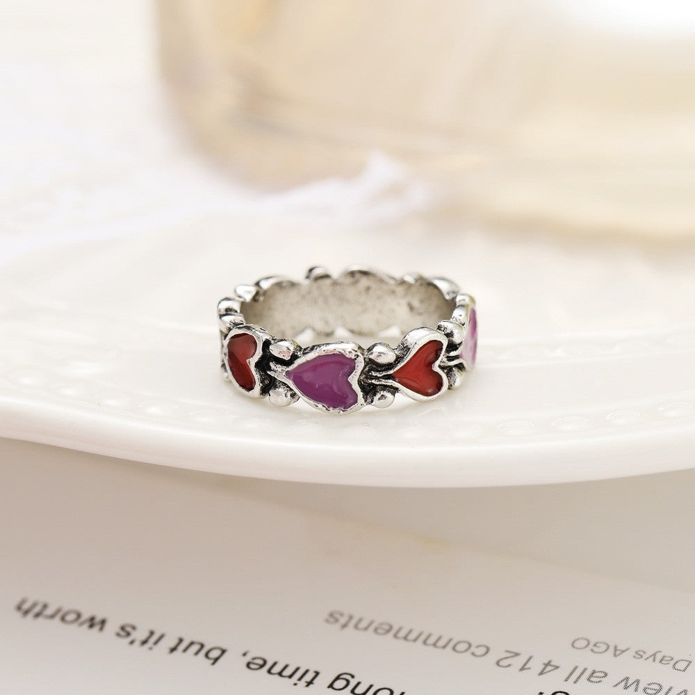 Style Moonstone Heart-shaped Open Lady Temperament Light Luxury Rings