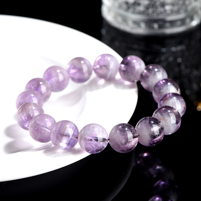 Crystal Natural Amethyst Half Basin Ball Bracelets