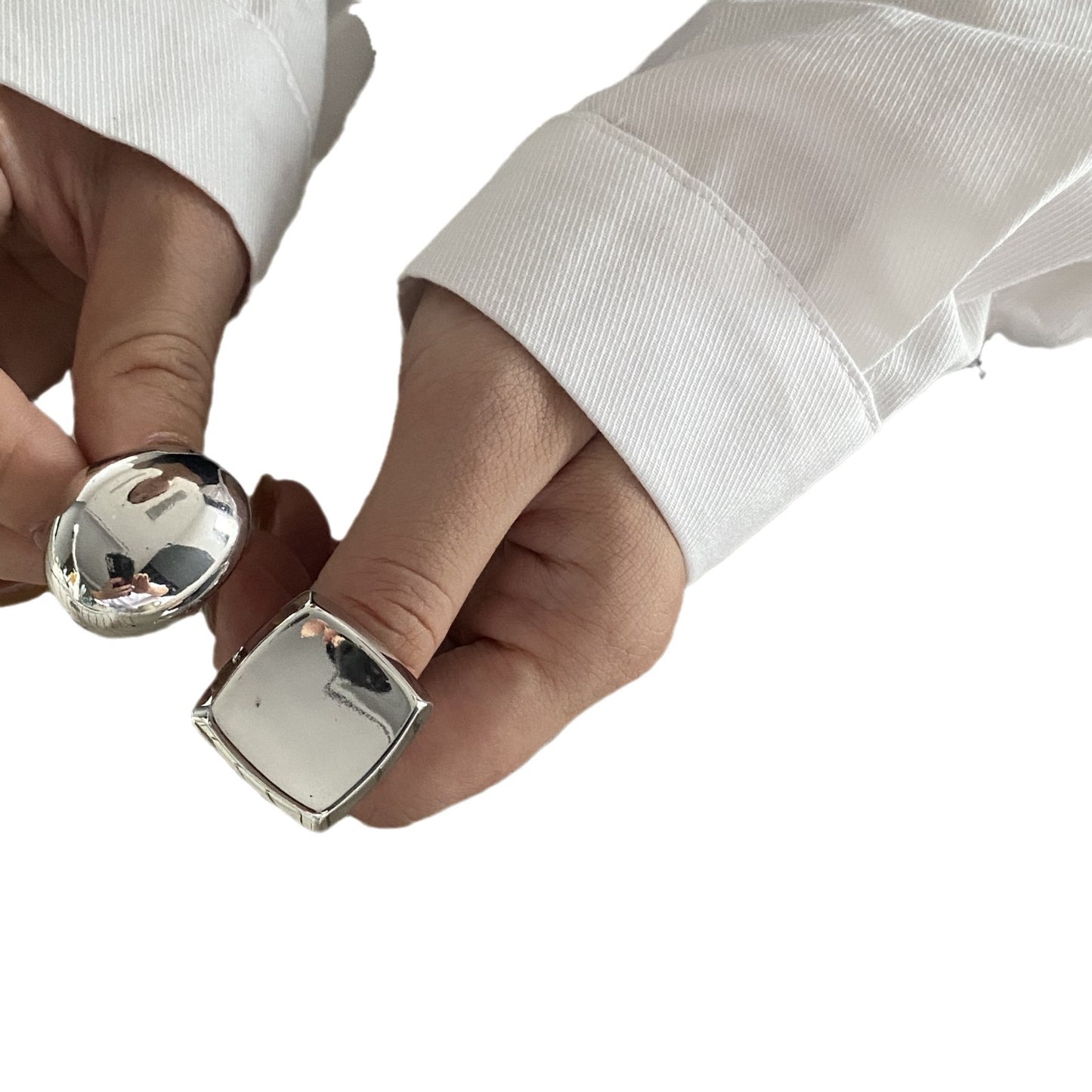 French Style Metal Advanced Sensitive Surface Design Rings