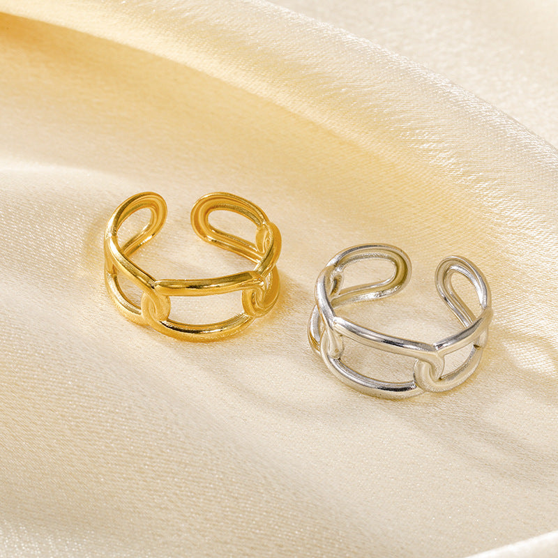Hollow Chain Opening Adjustable Index Finger Fashion High Rings