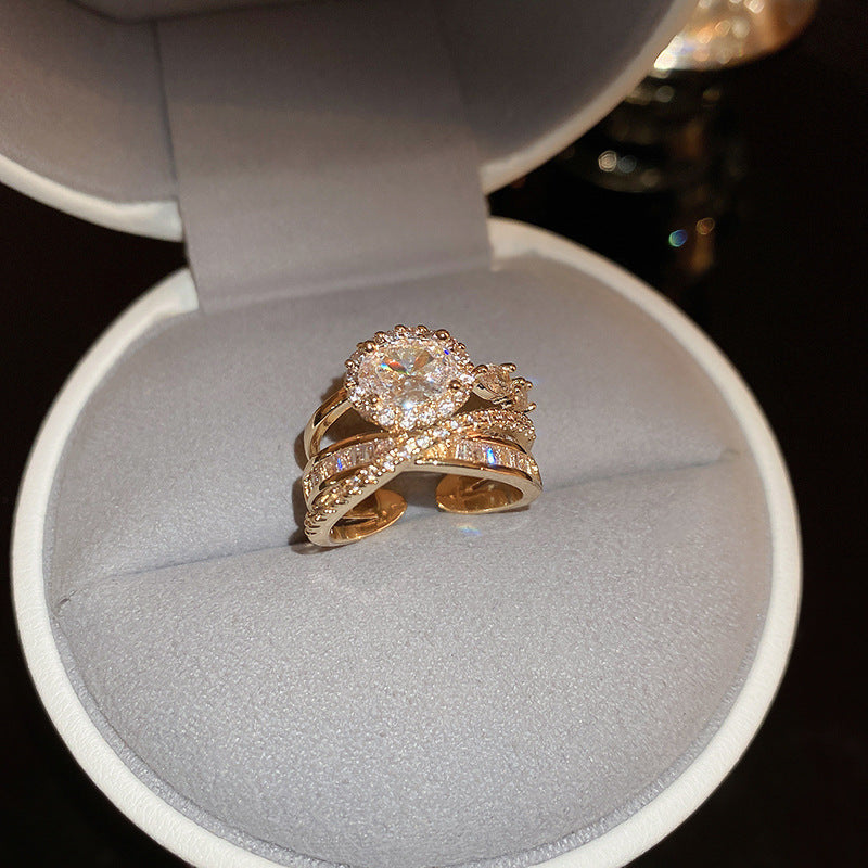 Women's Zircon Light Luxury Index Finger Exquisite Rings