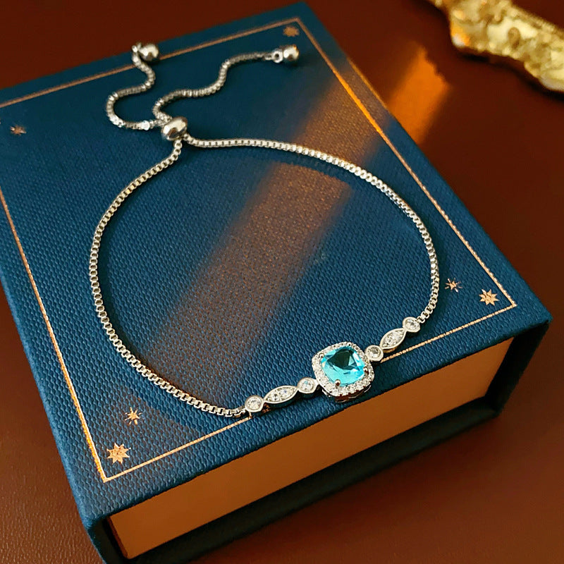 Irregular Square Flower Heart Water Drops Light Luxury High Bracelet