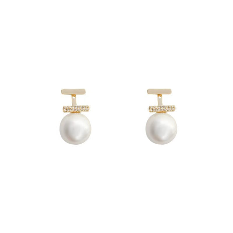 Light Luxury Pearl Female High Sense French Style Temperament Simple Earrings