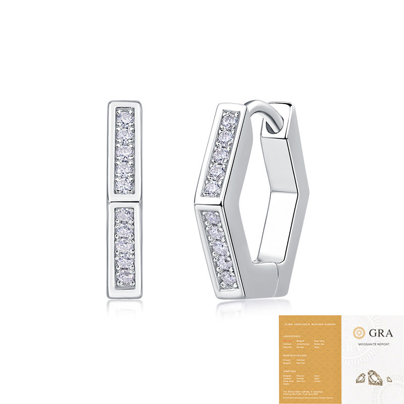 Sier Mood Moissanite Ear Live Broadcast Earrings