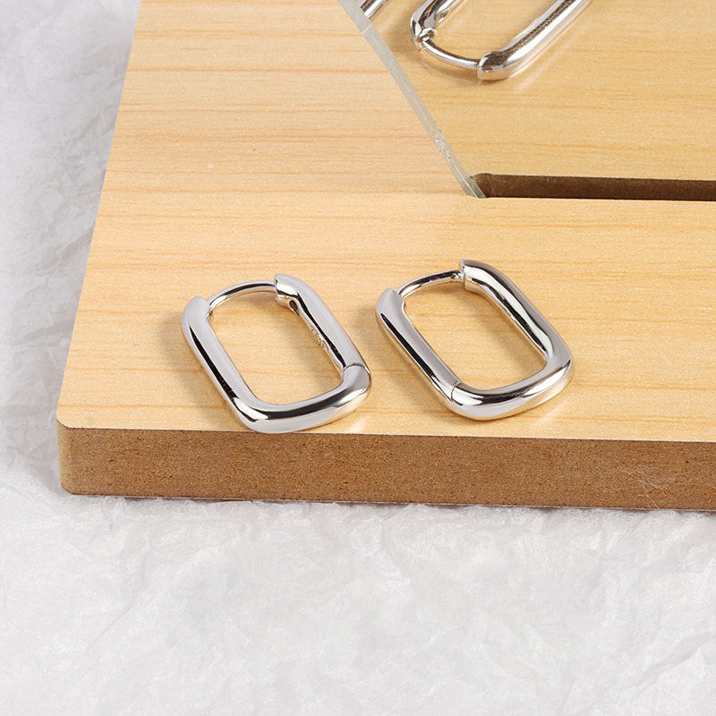 Sterling Sier U-shaped Simple Cold Style Design Sense Geometric Stud Earrings
