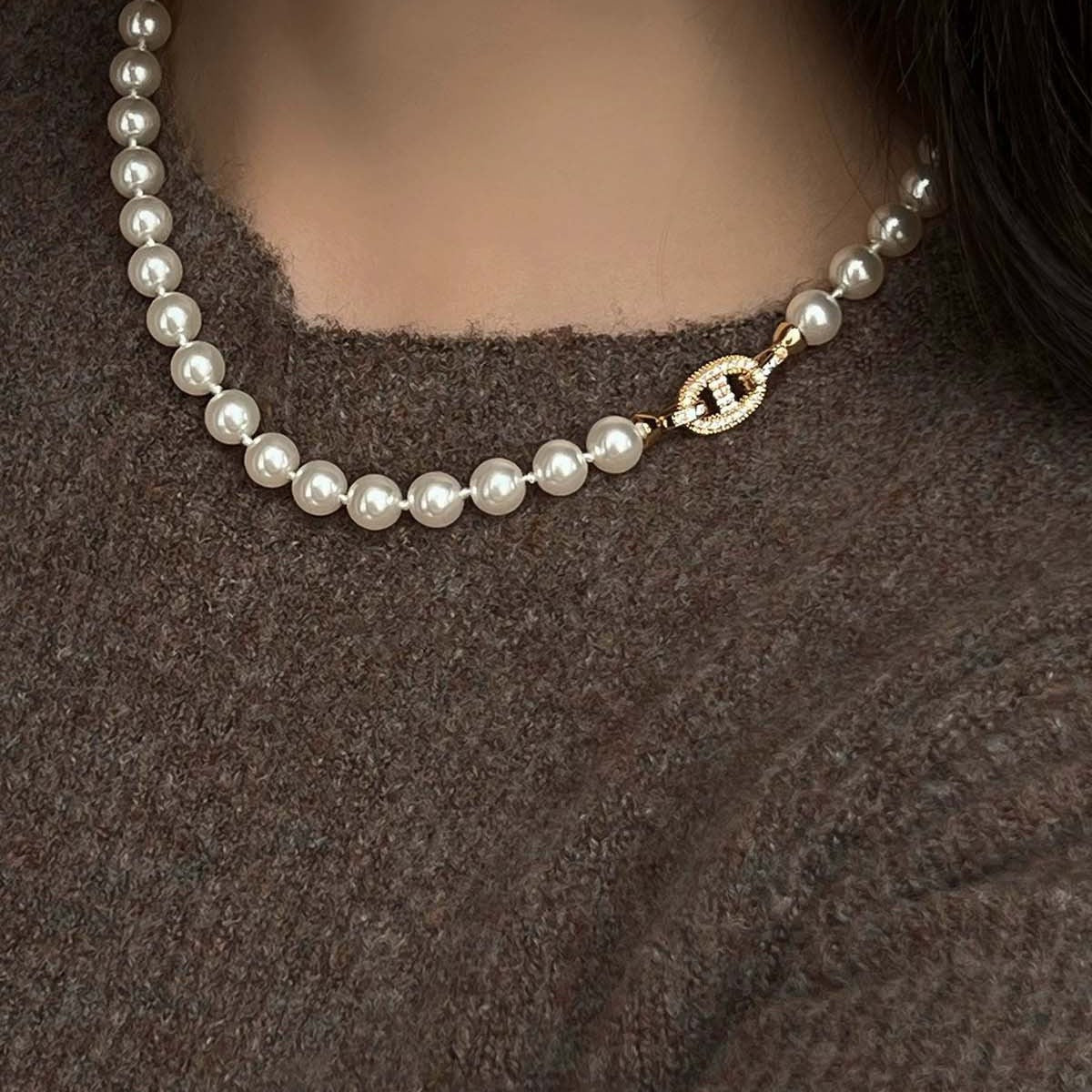 Women's Pig Nose Pearl Light Luxury Download Necklaces