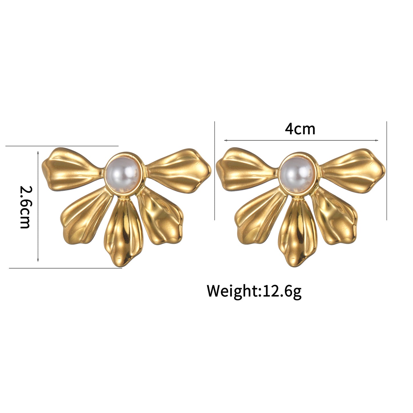 Women's Fashionable Gold-plated Stainless Steel Sun Flower Earrings