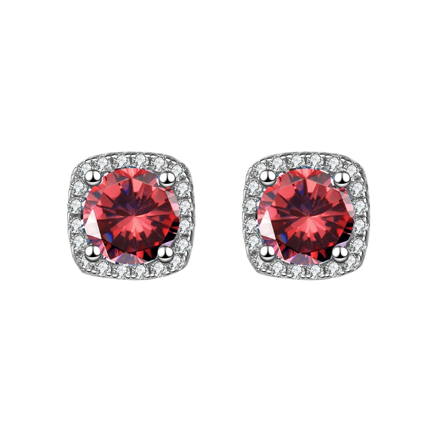 Women's Korean Square Bag Diamond Suit Auricular Stud Earrings