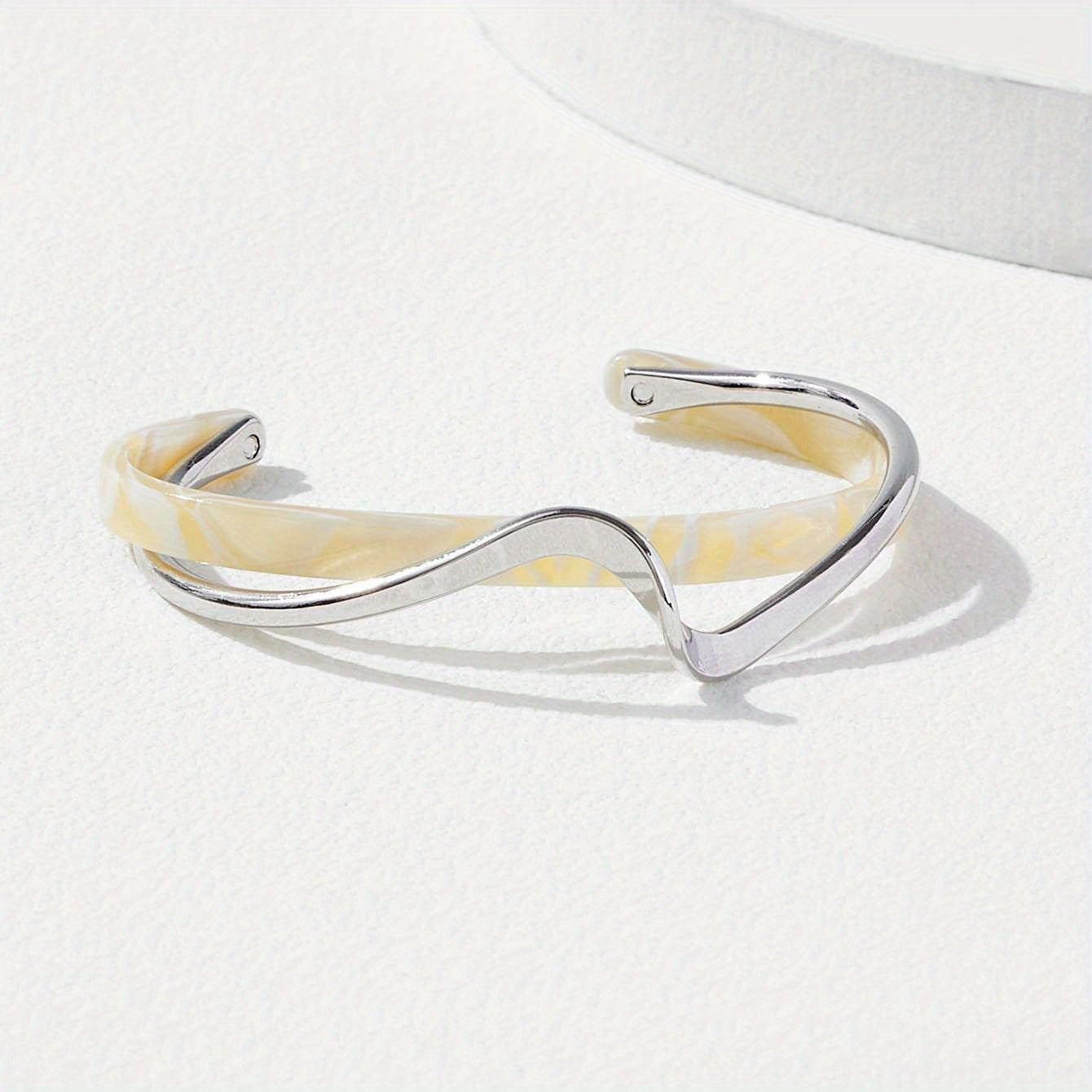 Metallic Striped Geometric Cross Flowers Openings Niche Exaggerated High Bracelet