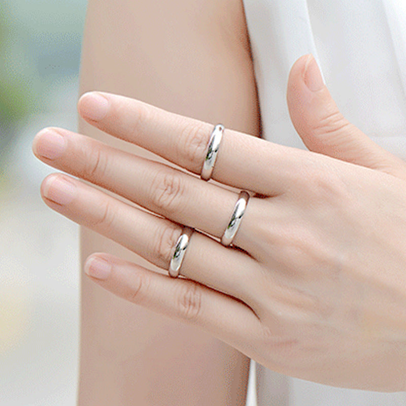 Sier White Stainless Steel Titanium Simple Rings