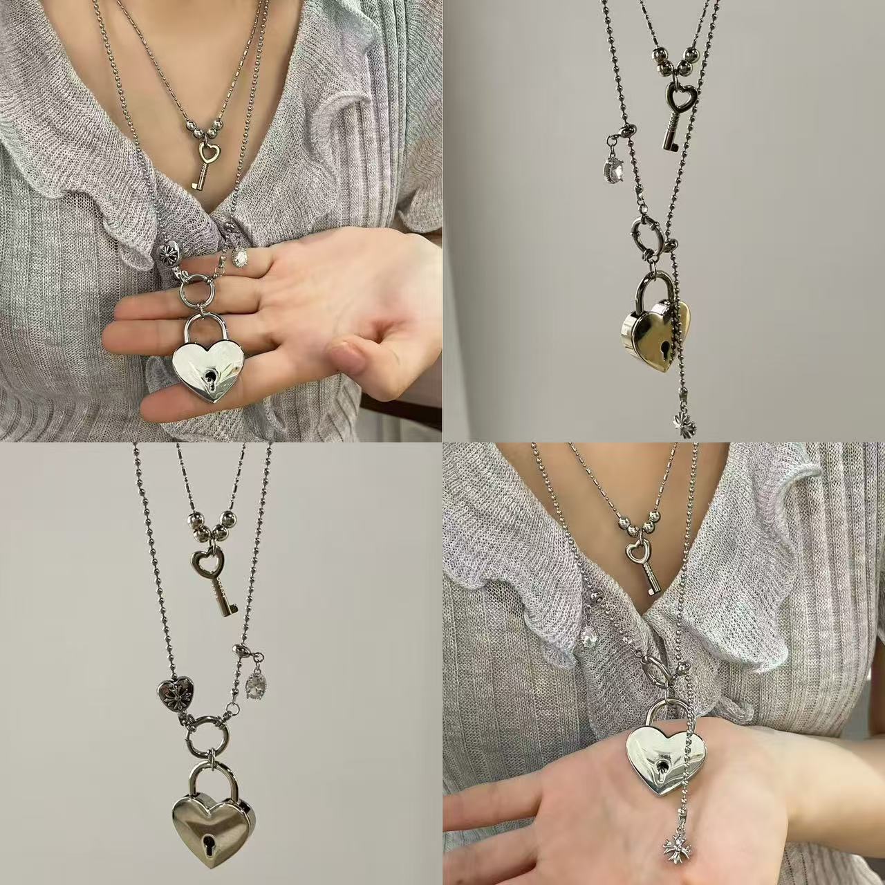 Style Two-piece Love Key Design High-grade Necklace