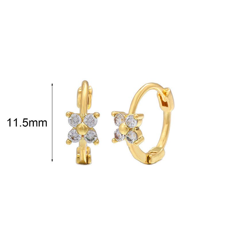 Classic Fashion Popular Golden Flower Twin Earrings