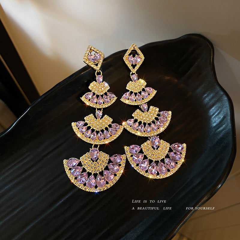 Sier Scallop Retro Palace Style Graceful Earrings