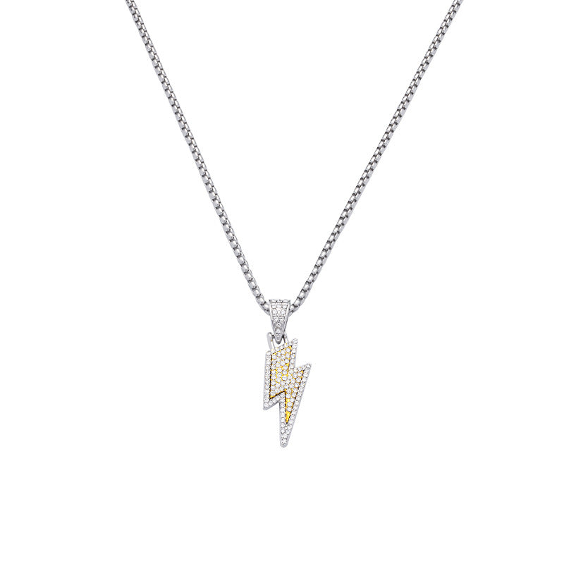 Hop Diamond Lightning Cool Titanium Steel Long Necklaces