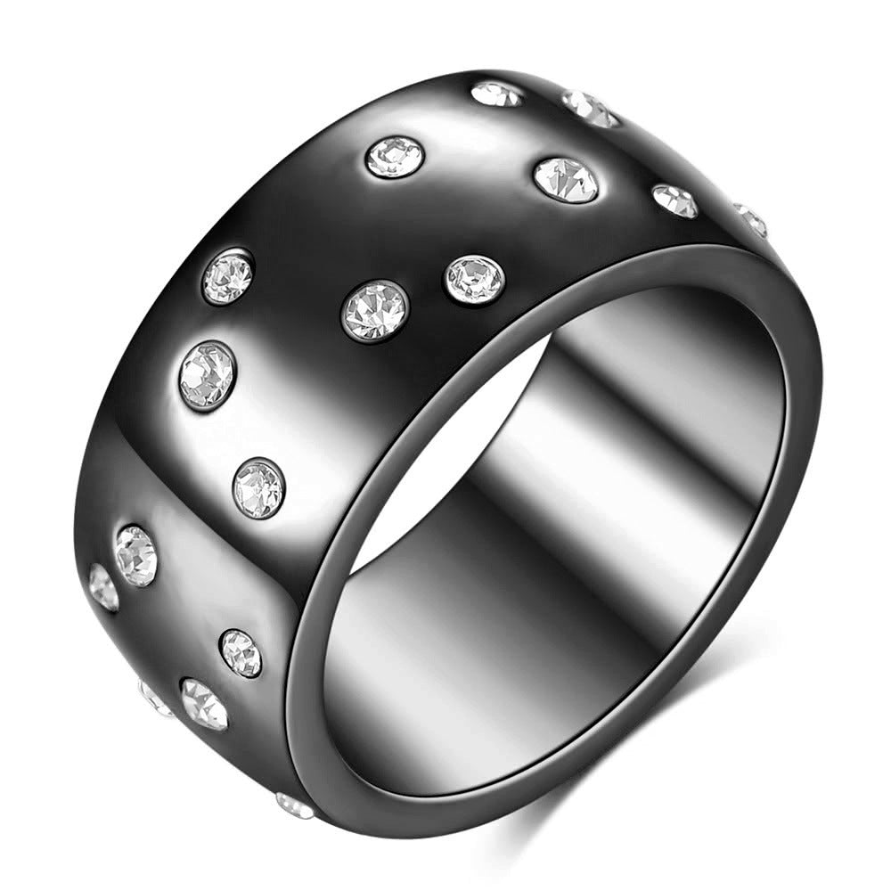 Popular Starry With Diamonds Titanium Steel Rings