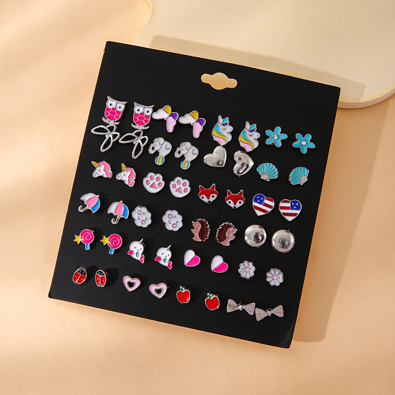 Wild Animal Fruit Combination Suit Female Earrings