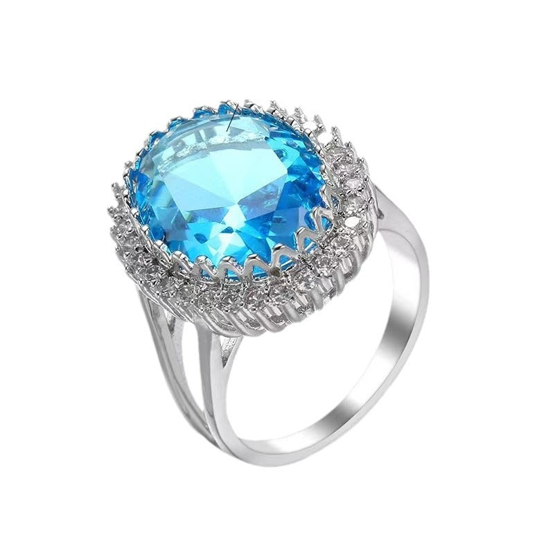 Luxury Fashion Copper Inlaid Zircon Ornament Rings