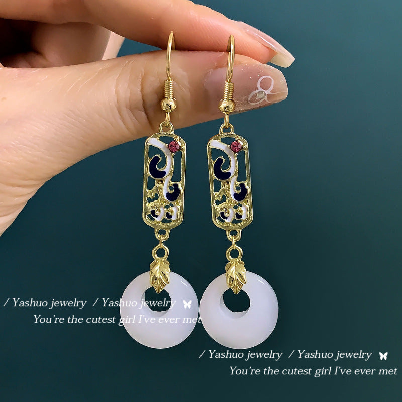 Women's Chinese Style High Sense Skirt Antique Eardrops Earrings