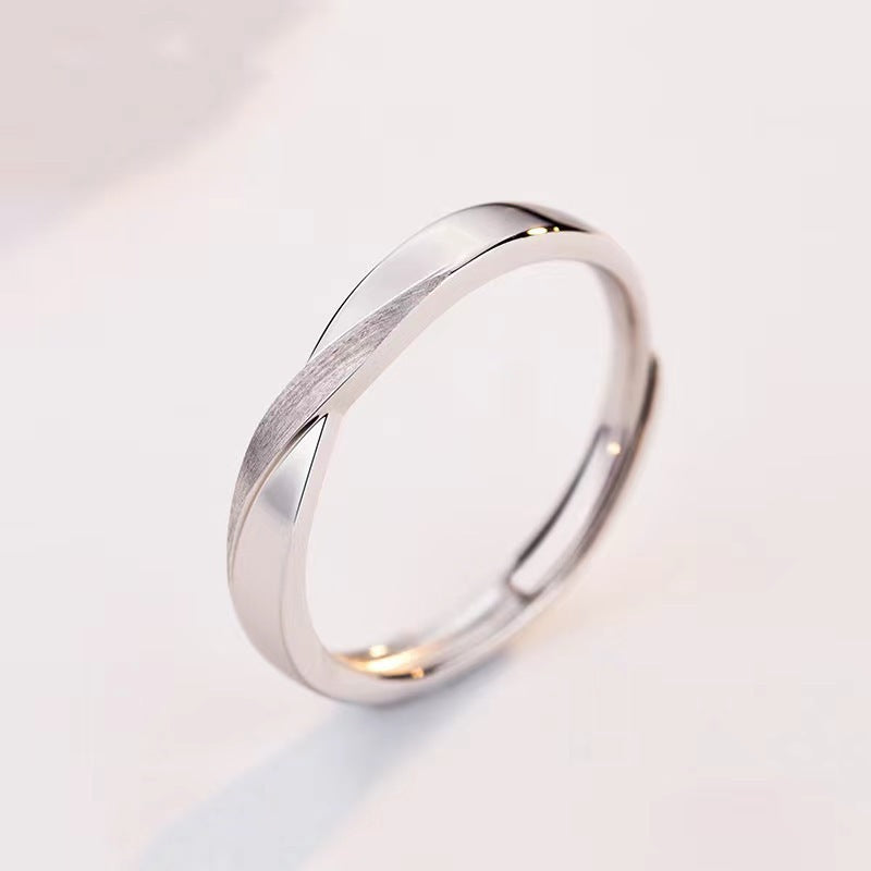 Women's & Men's Gold Couple Pair Of Creative Simple Rings