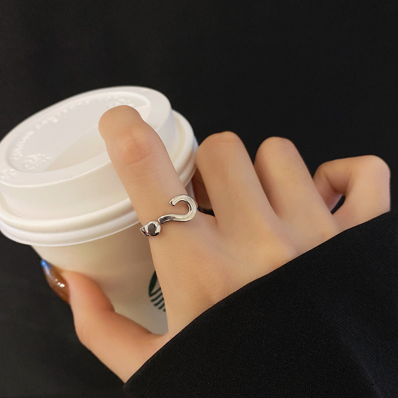 Cute Female Geometric Opening Creative Question Rings