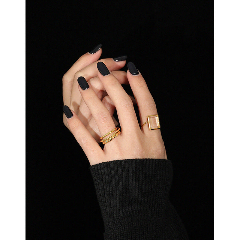 Korean Style Niche Design Minimalist Irregular Surface Rings