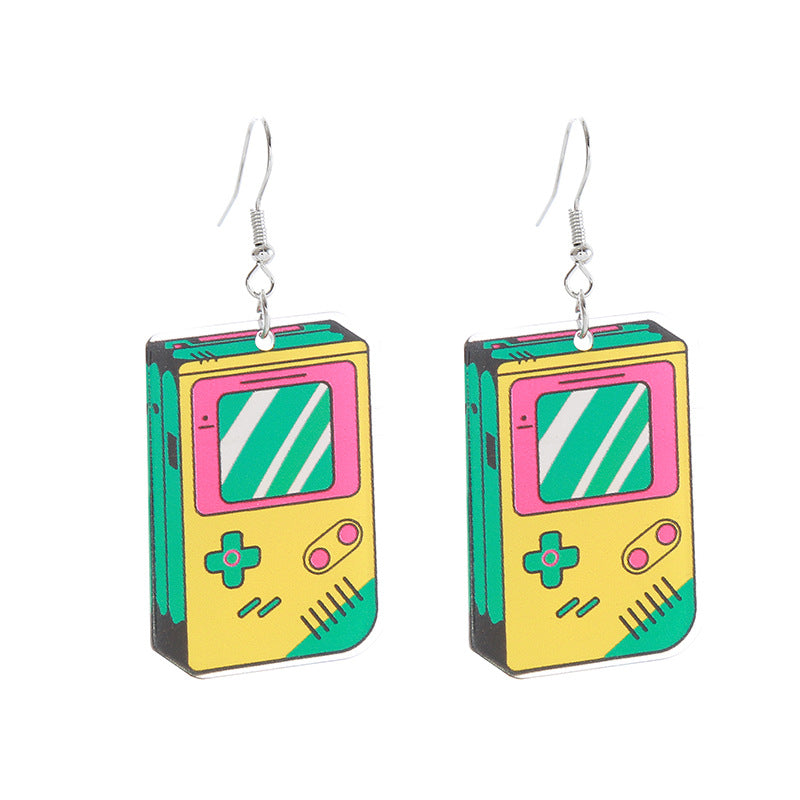 Retro Nostalgic Record Radio Rainbow Series Earrings