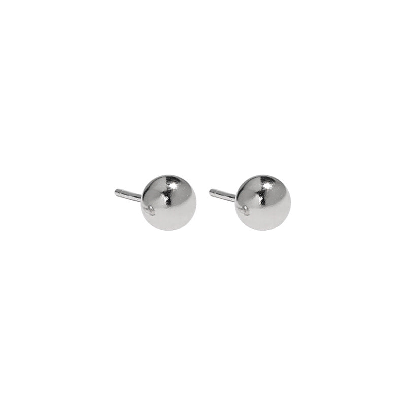 Women's & Men's Korean Style Sterling Sier Simple Glossy Earrings