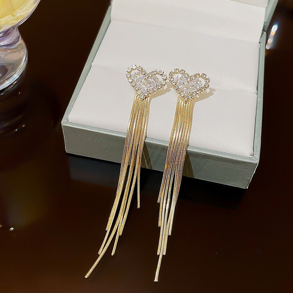 Needle Elegant Tassel Advanced Simple Thin Earrings