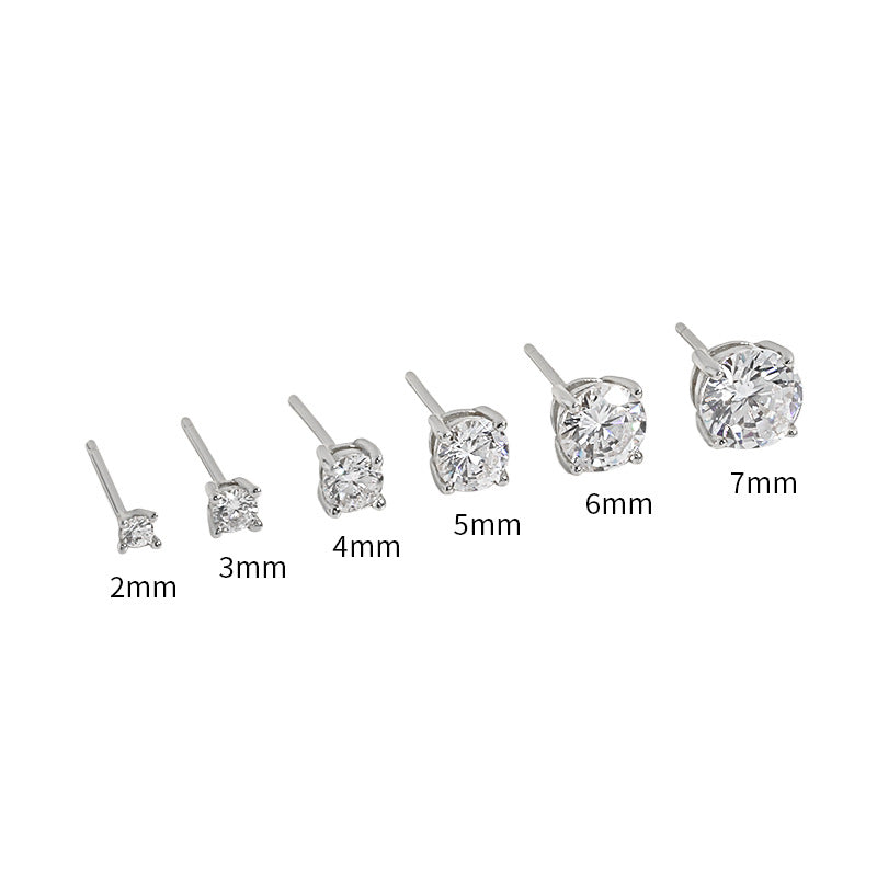 Women's Style Niche Design Minimalist Inlaid Zircon Textured Earrings