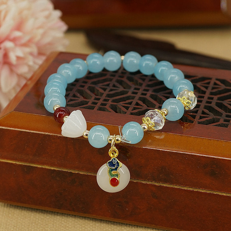 White Jade Safety Buckle Temperament Hand Bracelets