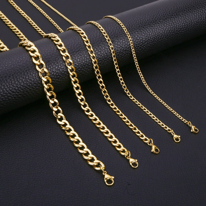 Stainless Steel Cuban Vacuum Color Retention Necklaces