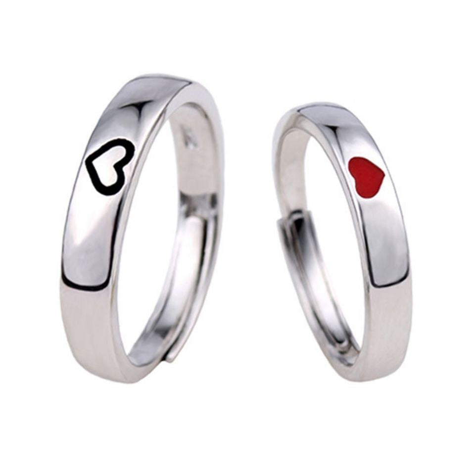 Alloy Dripping Oil Love Couple Suit Rings