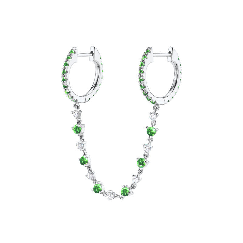 Women's Diamond Ear Chain Double Clip Fashion Trend Eardrop Earrings